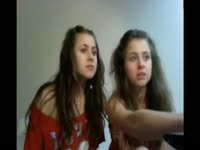 Incest babes jerking off a dildo